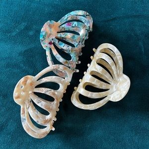 Anthropologie Aimee Claw Hair Clip Set